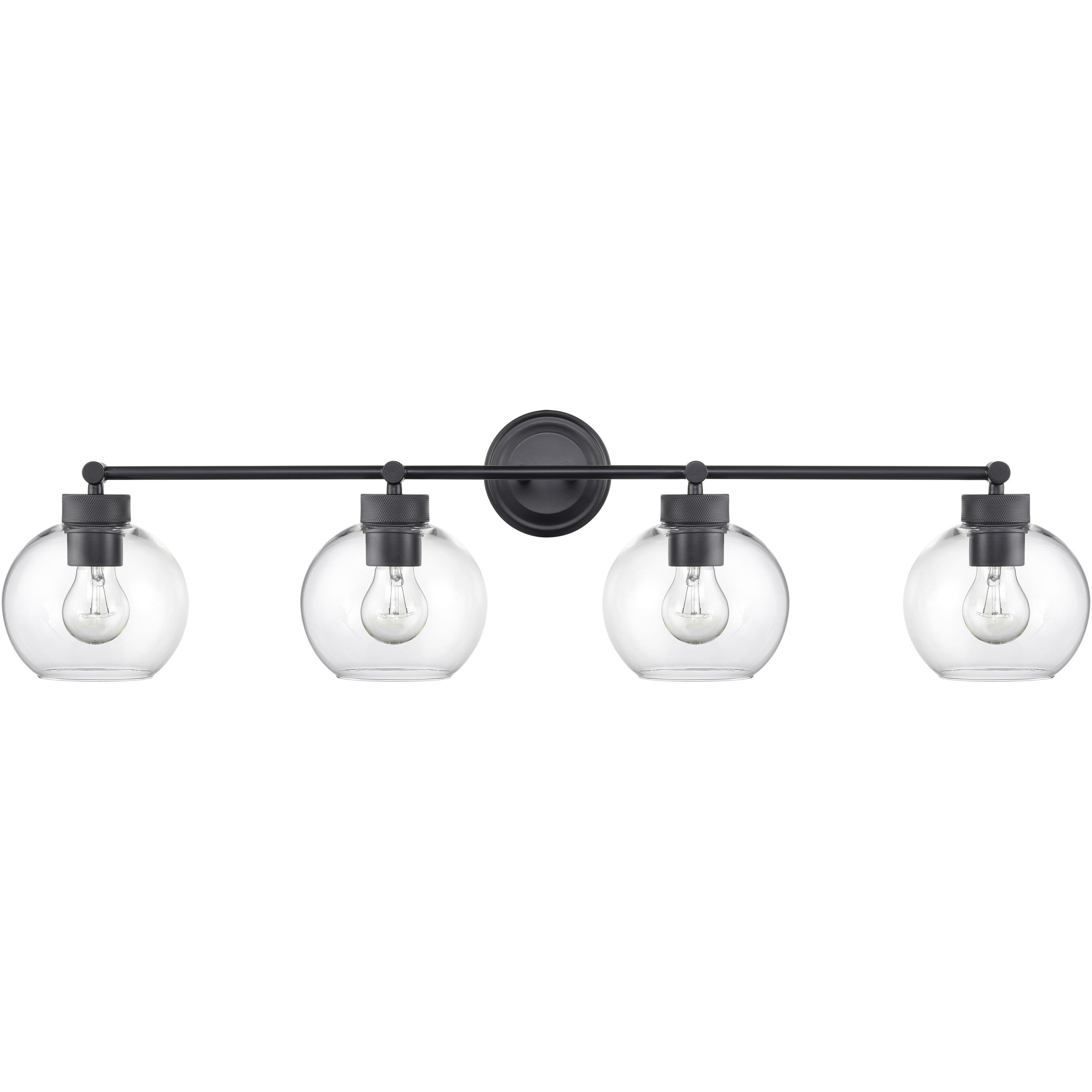 Jonatan 4 Light 35 inch Matte Black Bathroom Vanity Light Wall Light